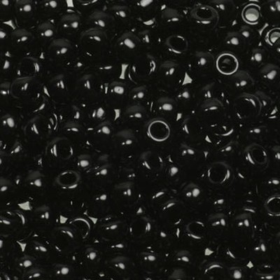 Γυάλινες χάντρες Miyuki round beads opaque black 3 mm.(10 gr.)