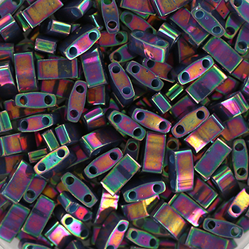 miyuki half tila 5x2.3 mm - opaque luster purple gray rainbow(5gr)(± 125 pieces)