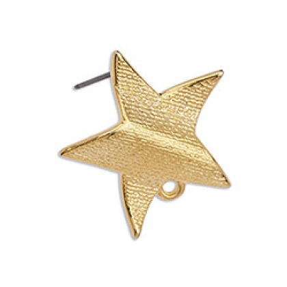 Σκουλαρίκι αστέρι κυμματιστό 1 κρικ. με καρφί  τιτάνιο 23 x 22mm(1 τεμ)