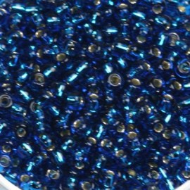Γυάλινες χάντρες Miyuki round beads silverlined capri blue 3 mm.(10 gr.)