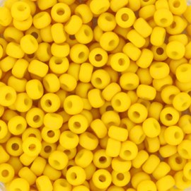 Γυάλινες χάντρες Miyuki seed beads opaque matte canary(10gr)