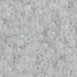 Γυάλινες χάντρες Toho beads round transparent-rainbow-frosted crystal 1.5 mm(10 gr).