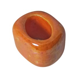 Κεραμική χάντρα κύβος πορτοκαλί 18x15mm Φ10