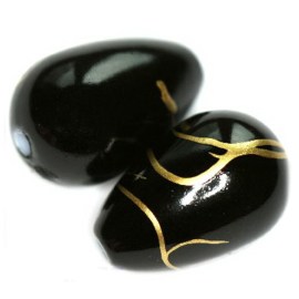 Πλαστικές δάκρυ μαύρες-χρυσές 15Χ10mm(10 τεμ)